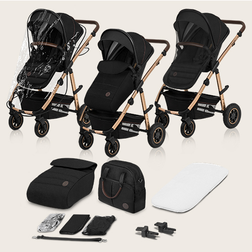 lionelo Amber 2 w 1 Black Silver — Wózek wielofunkcyjny